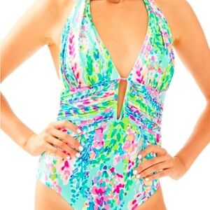 Lilly Pulitzer Lanai halter swimsuit sz 6 in Multi Catch the Wave